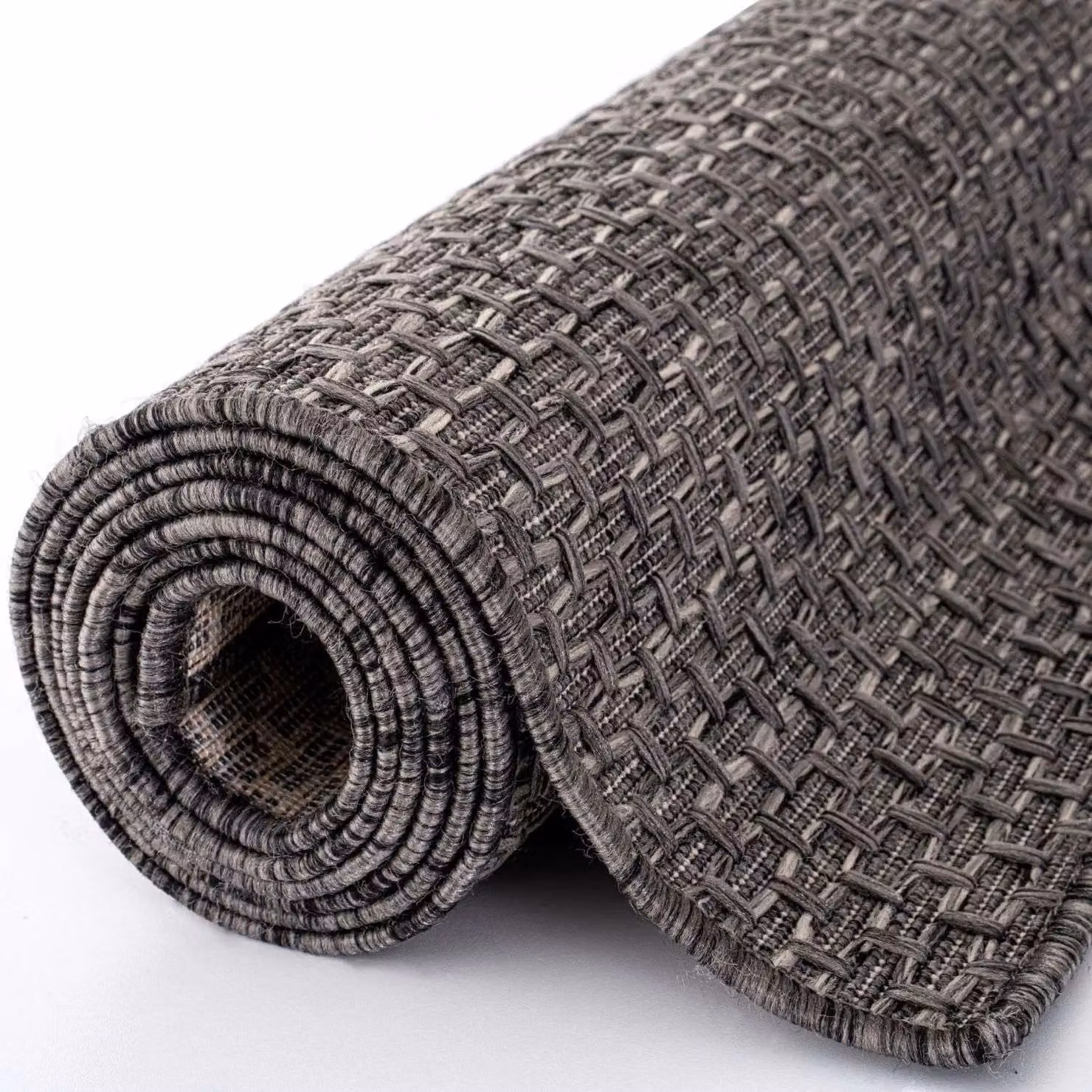 THE RUGS Magic Plain Round Outdoor and Indoor Rug in Dark Grey, Diameter: 160 cm – 4