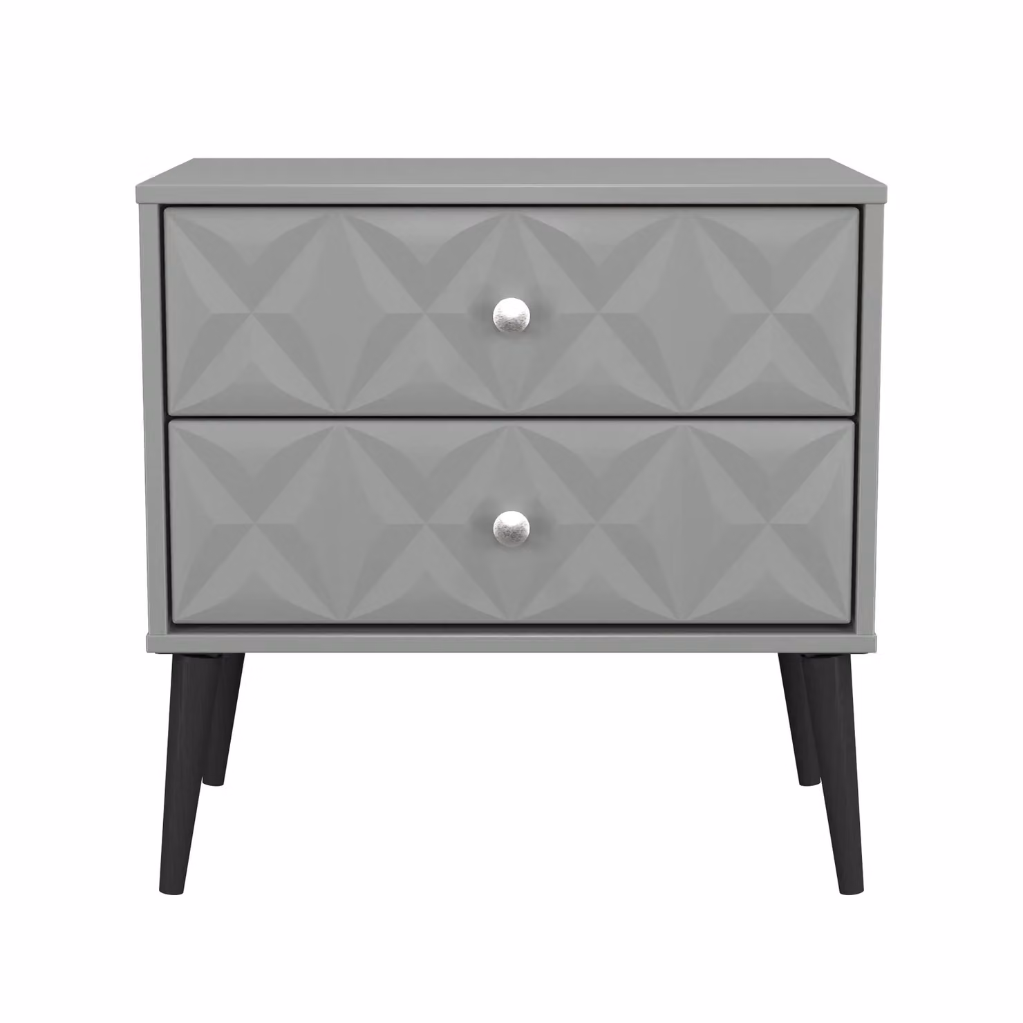 Ready Assembled 2 U Toledo 2 Drawer Side Table in Dark Grey – 2