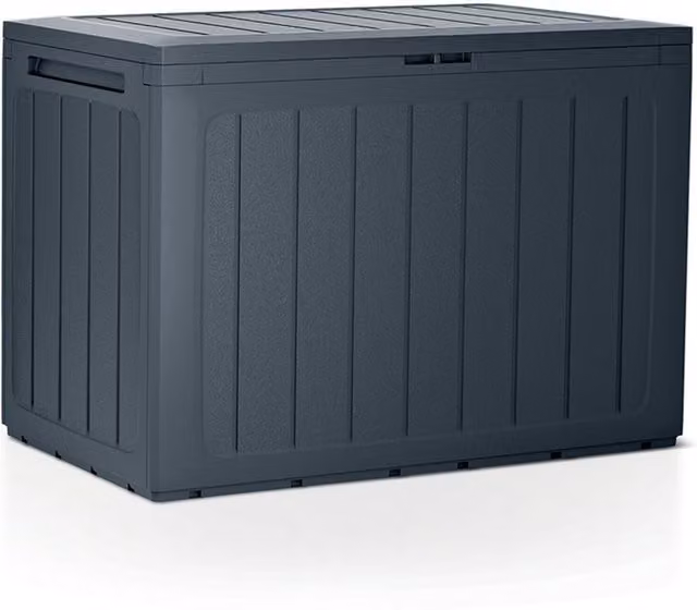 URBNLIVING Anthracite Grey Plastic Outdoor Garden Storage Box with Lockable Lid