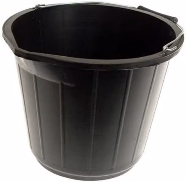 Pegdev Black Plastic Builders Bucket, 3 Gallon – 1