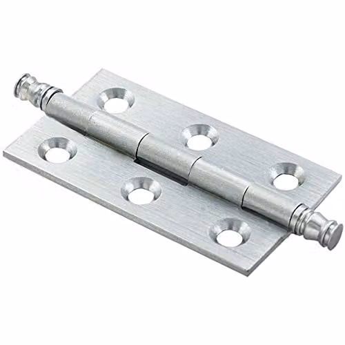 Loops Finial Cabinet Hinge Pair in Satin Chrome, W/D/H: 64 x 35 x 2 mm
