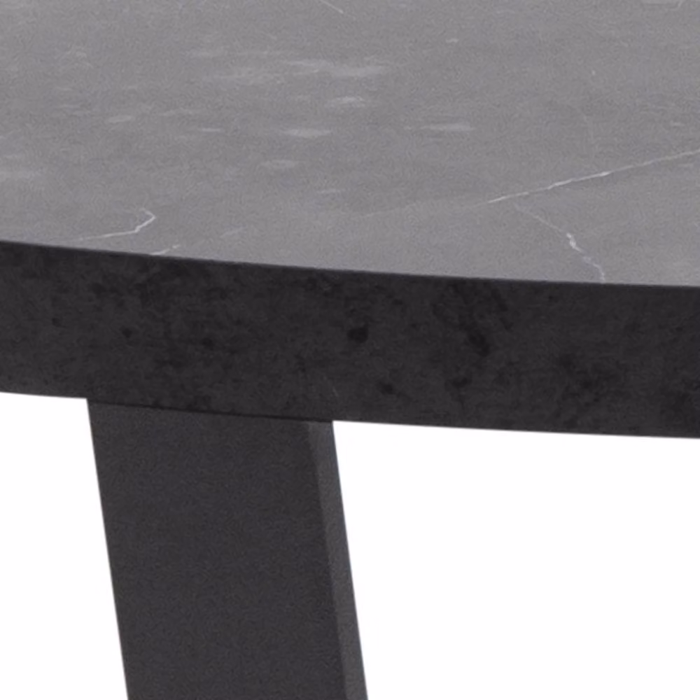 Wyld Haus Stovring Round Coffee Table with Black Marble Effect Top and Black Metal Legs, W/D/H: 77 x 77 x 44 cm – 4