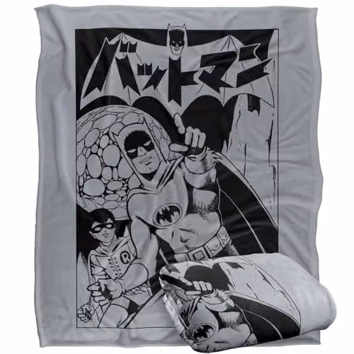 LOGOVISION Batman and Robin Kanji Super Soft Fleece Throw Blanket, Multicolour, W: 152 cm, D: 127 cm