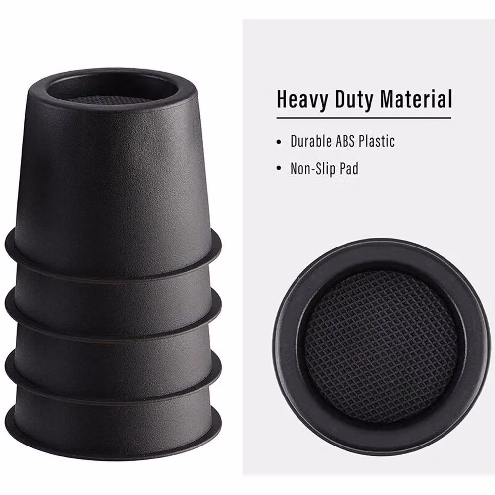 KORVIXA Heavy Duty Plastic Furniture Risers, Black, 4 Pack – 4