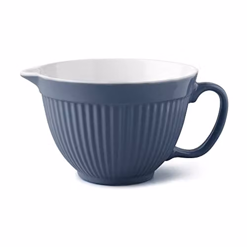 Zeal Melamine Mixing Bowl and Batter Jug with Pouring Spout in Blue and White, Diameter: 20 cm – 3