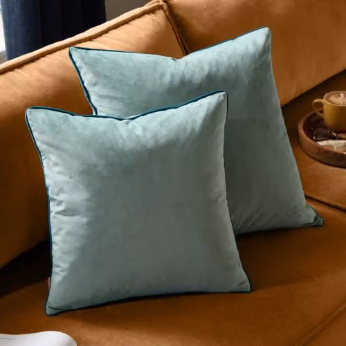 Furn Meridian Velvet Square Cushion in Petrol Green, W/D/H: 55 x 55 x 55 cm – 4