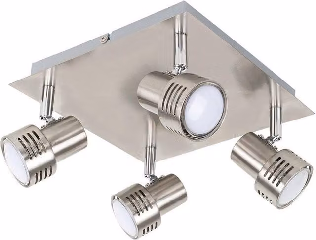 ValueLights Modern 4 Way Chrome GU10 Square Ceiling Bar Spotlight