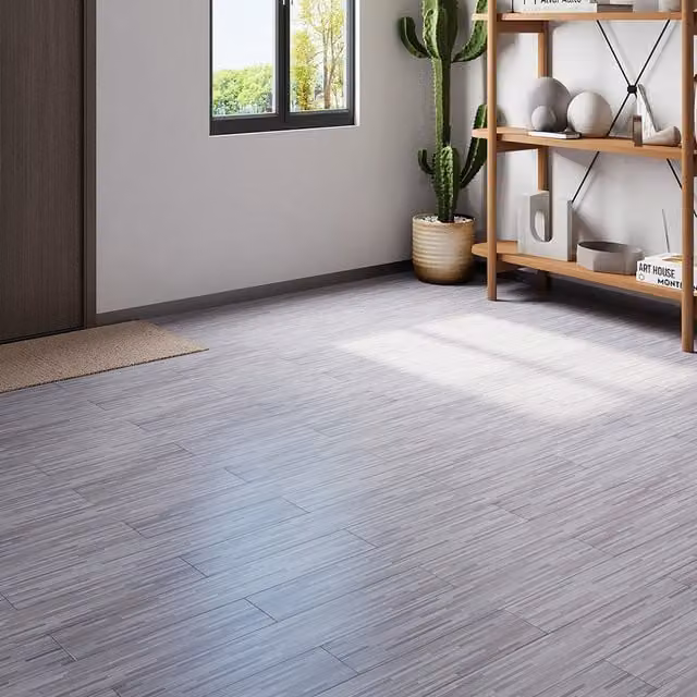 Livingandhome Set of 36 Rustic Wood Look Self-adhesive PVC Flooring Planks in Grey