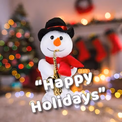 VFM e-Store Christmas Musical Snowman Tabletop Decoration, White, W: 20 cm, D: 14 cm – 4