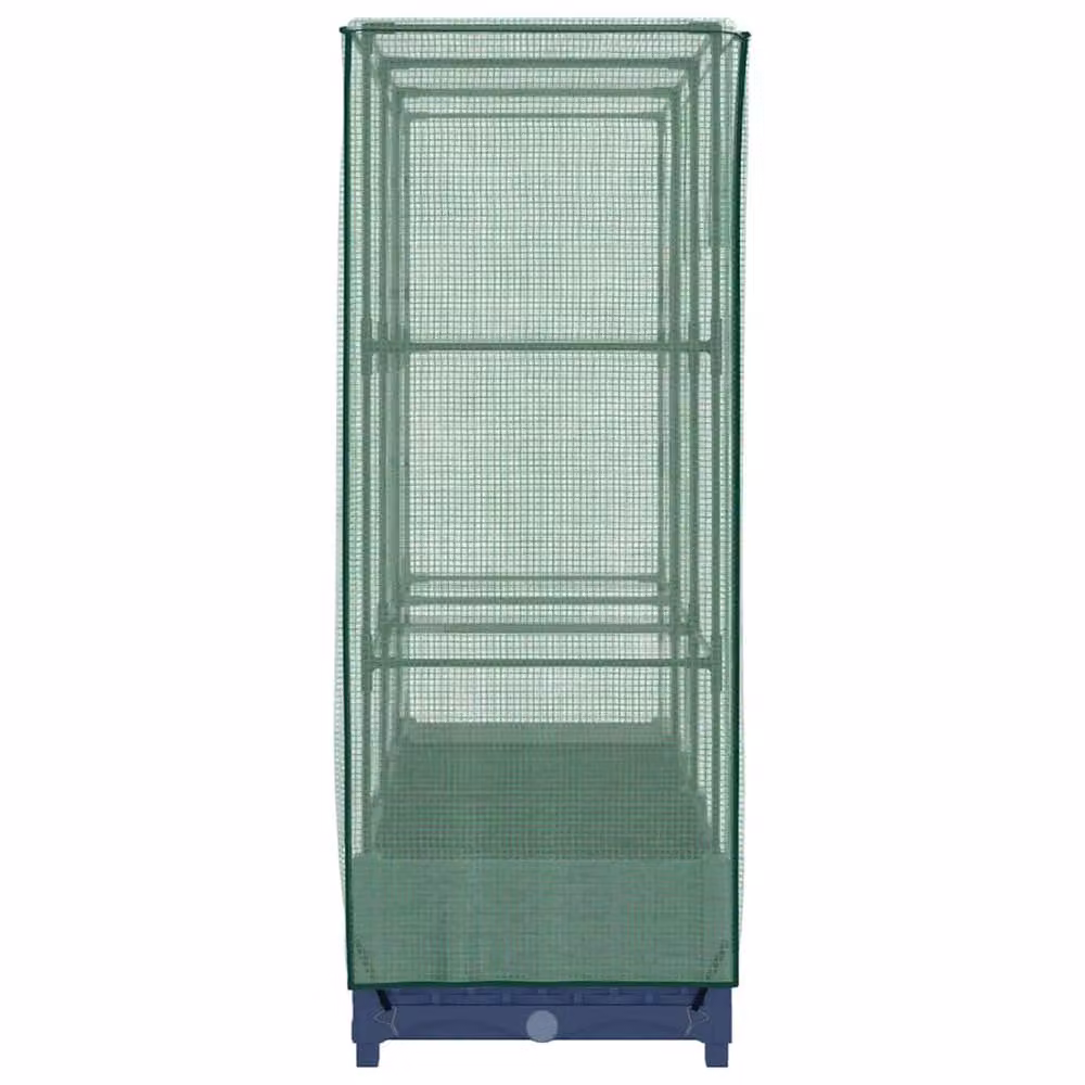 Berkfield Home Raised Bed with Greenhouse Cover in Dark Navy, W/D/H: 120 x 40 x 123 cm – 3