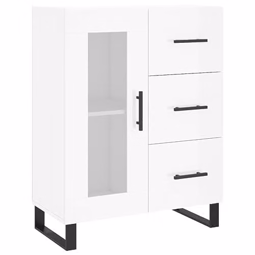 vidaXL Modern High Gloss White Sideboard in Engineered Wood W/D/H: 69.5 x 34 x 90 cm