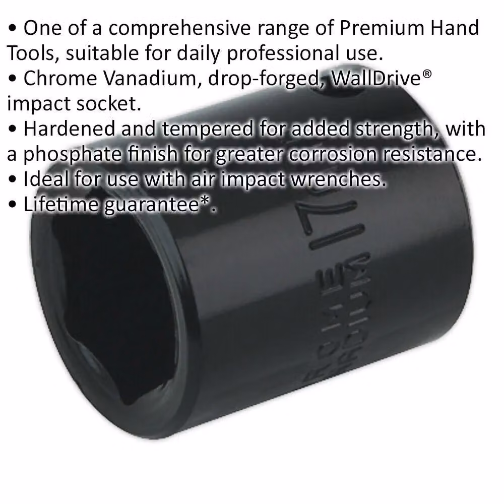 Loops 17mm Forged Impact Socket 3/8 Inch Sq Drive Chrome-Vanadium Wrench Socket – 2