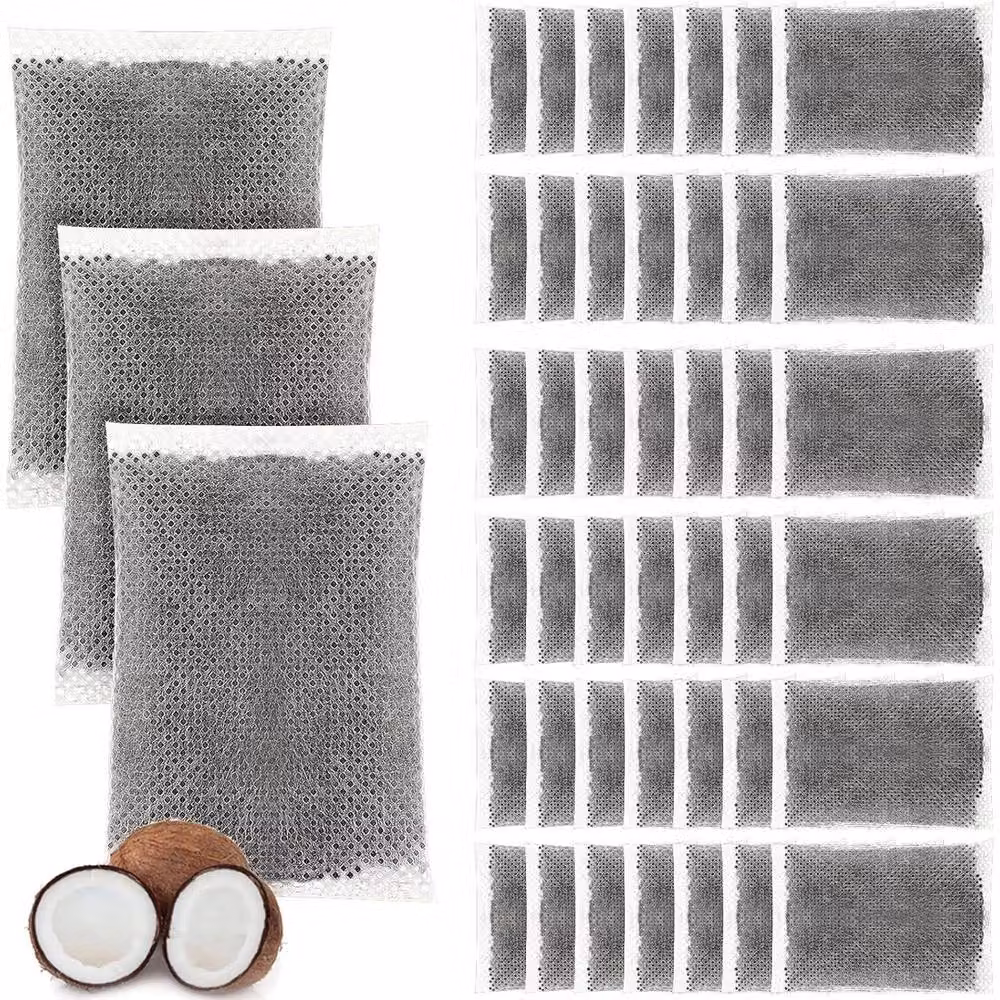 NESTLUNE 50 Pack Replacement Activated Charcoal Filters, Grey, W/D: 100 x 100 cm – 6