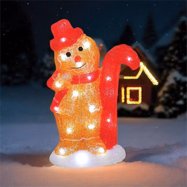 mysmartbuy Gingerbread Man LED Christmas Decoration, Warm White, Height: 31 cm