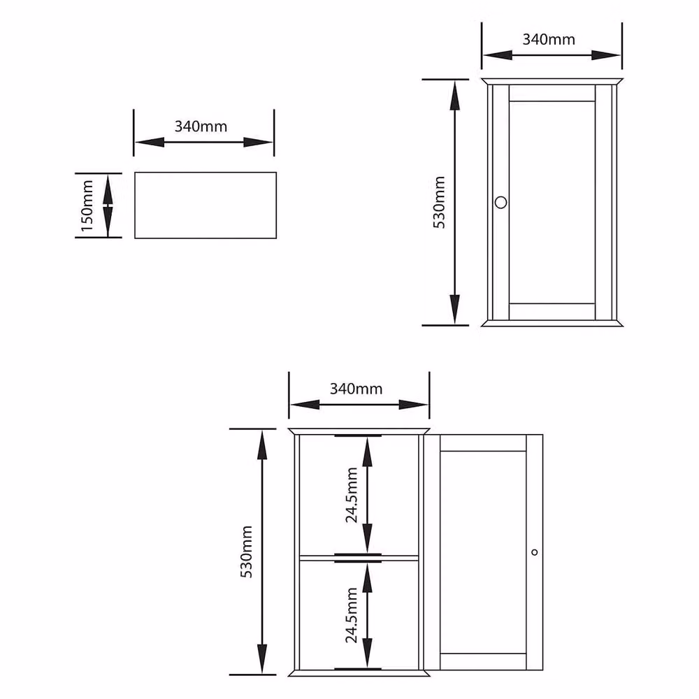 Home Discount Hayle 1 Door Mirrored Wall Cabinet Bathroom Furniture in White – 2