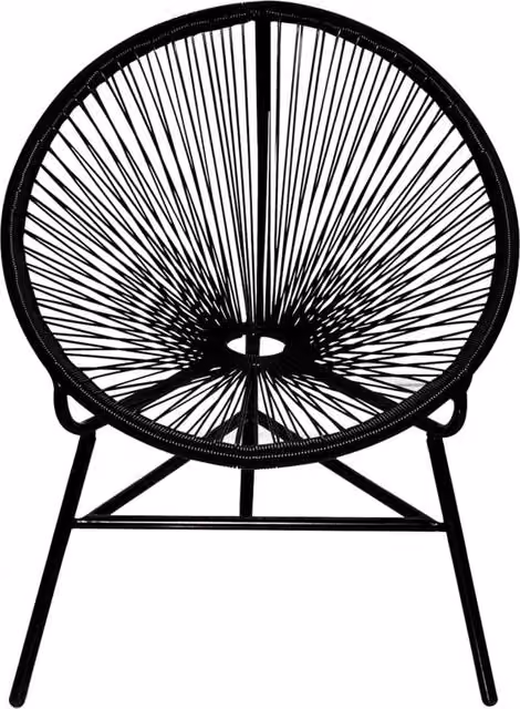 Berkfield Home Garden Moon Chair in Black Poly Rattan with Powder Coated Steel Frame – 1