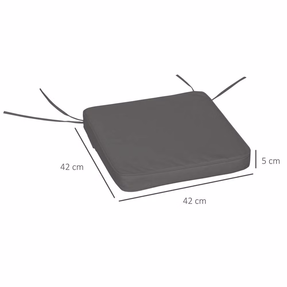 EONLION Set of 6 Square Chair Cushion Seat Pads in Dark Grey, W/D: 100 x 100 cm – 2