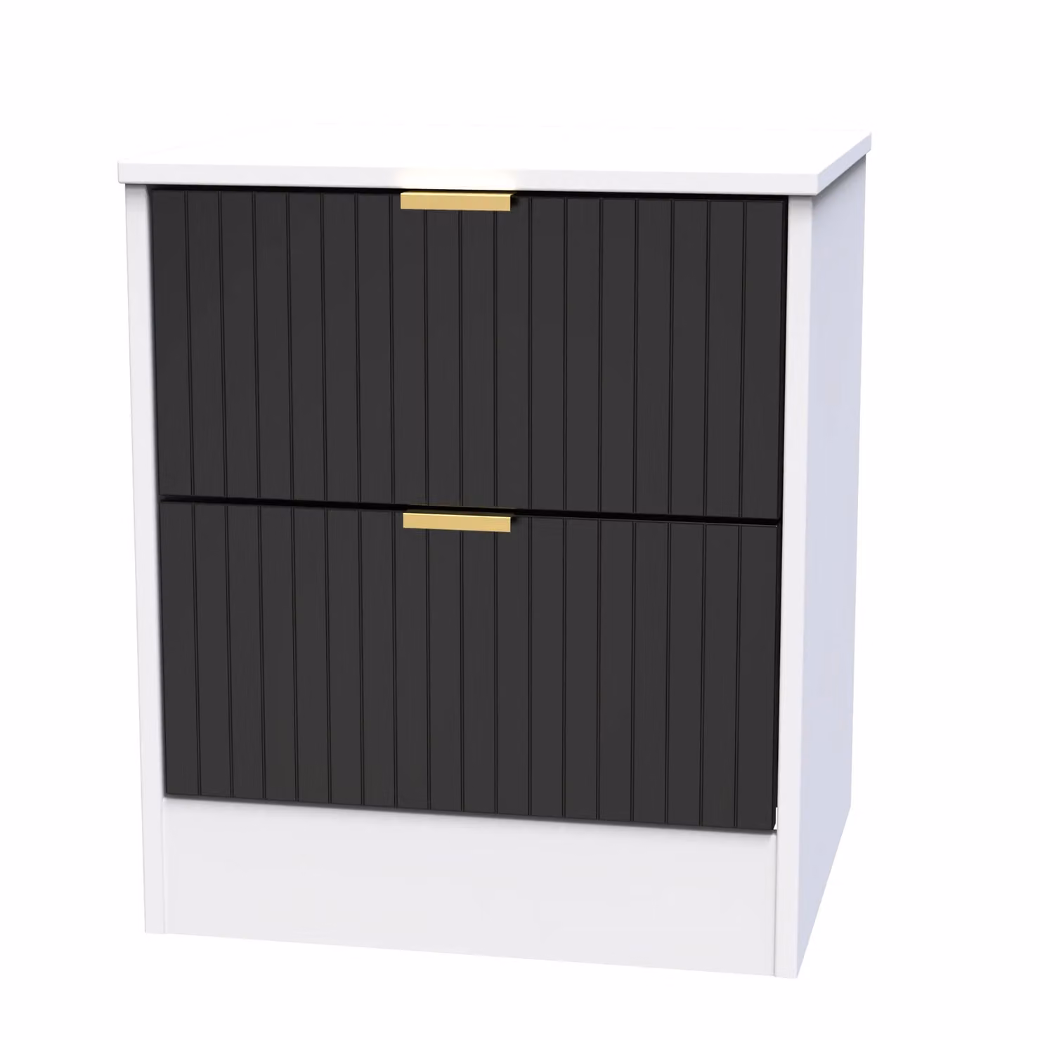 Ready Assembled 2 U Denver 2 Drawer Bedside Cabinet in Black – 2