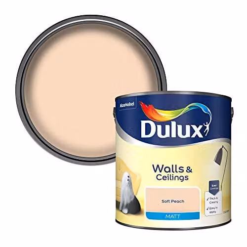 Dulux Matt Dispersion Emulsion Paint for Walls and Ceilings, Soft Peach, 2.5 l – 1