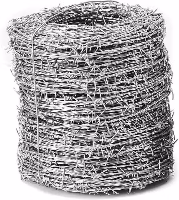 FLAVORA 15m Barbed Wire Stock Fence in Silver Galvanised Steel – 1