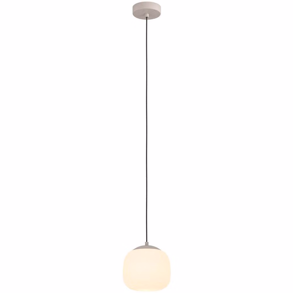 Loops Modern Taupe Glass Dome Pendant Light for Indoor Use – 2