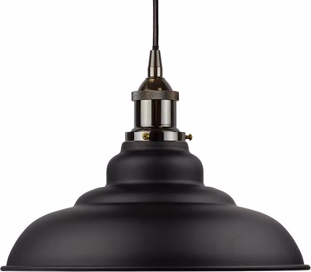 SE Home St Edmund's Round Suspended Pendant Light in Matt Black Metal