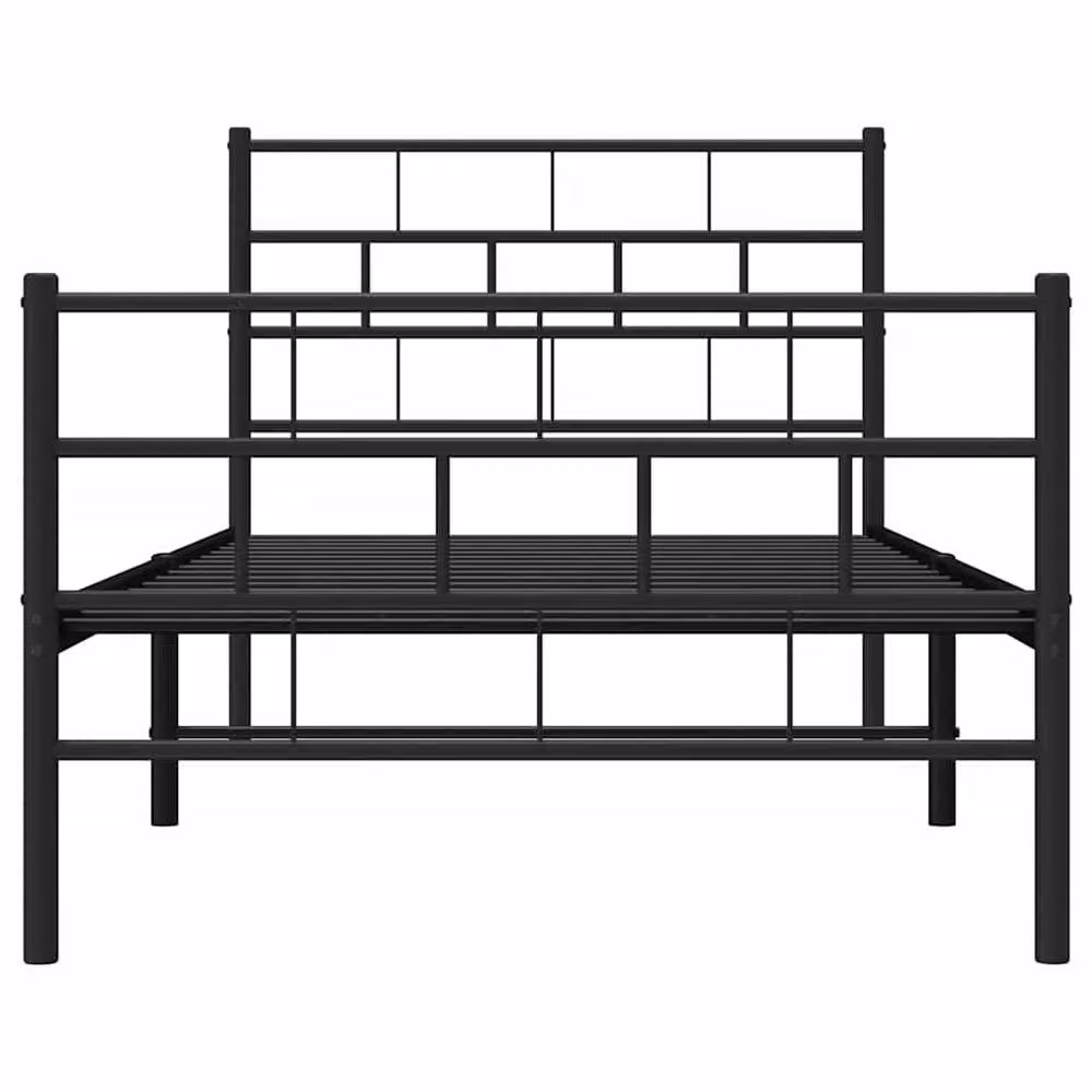 Berkfield Home Metal Bed Frame with Headboard and Footboard in Black W/D/H: 104.5 x 190 x 90 cm – 3