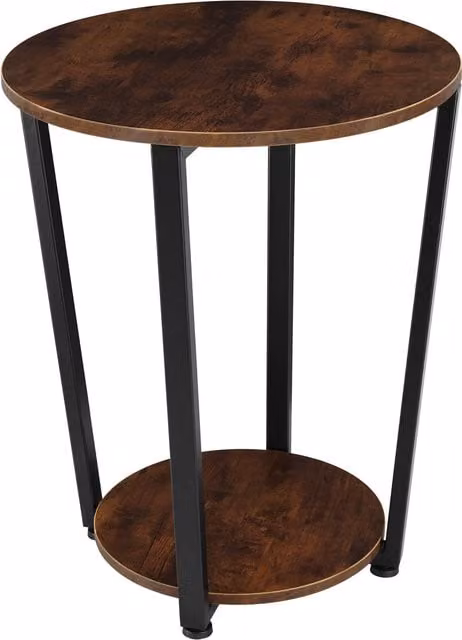 tectake Industrial Bedside Table in Black and Brown