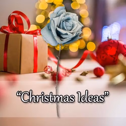 VFM e-Store Blue Glitter Rose Christmas Decoration, H 47 cm x W 18 cm – 4