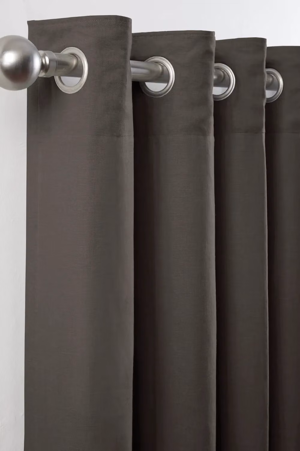 Lazy Linen Charcoal Grey Pure Washed Linen Eyelet Curtains, Width: 167 cm, Drop: 183 cm – 4