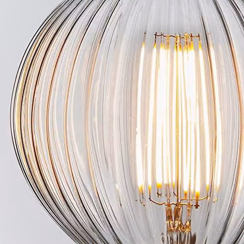 Loops LED Filament Lamp Bulb 4W E27 Clear Ribbed Glass Globe 2200k Warm White 480 Lumen – 2