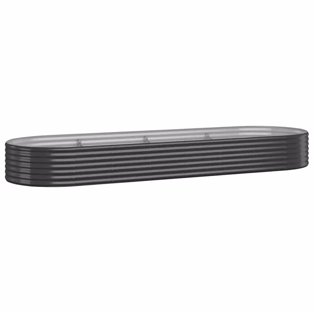 Berkfield Home Garden Powder-coated Steel Raised Bed in Anthracite Black, W/D/H: 322 x 100 x 36 cm – 2