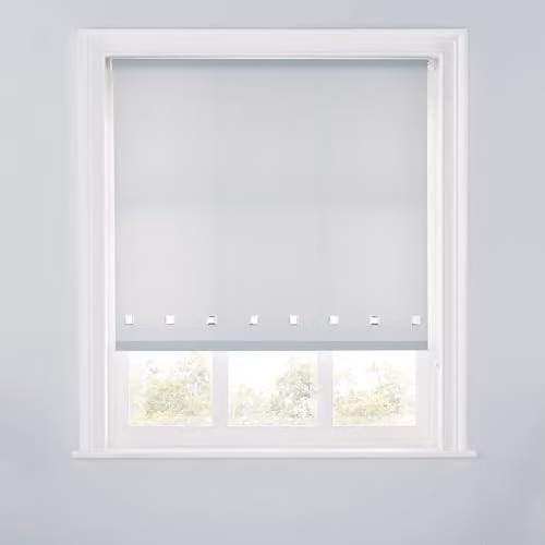 A.Unique Home Trimmable Square Eyelet Roller Blind, Grey, W: 60 cm, H: 170 cm