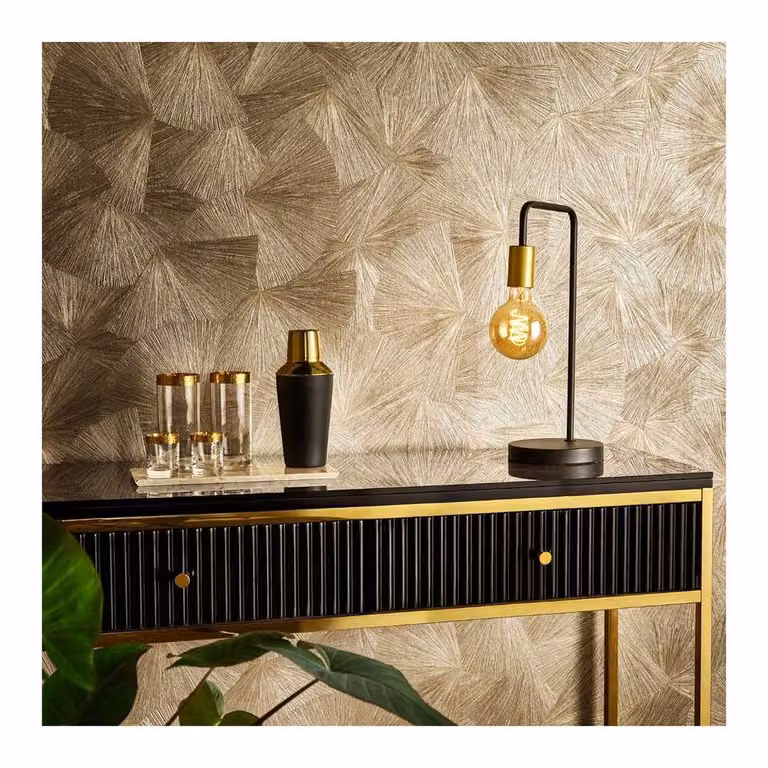 Holden Decor Japandi Textured Gold Abstract Vinyl Wallpaper