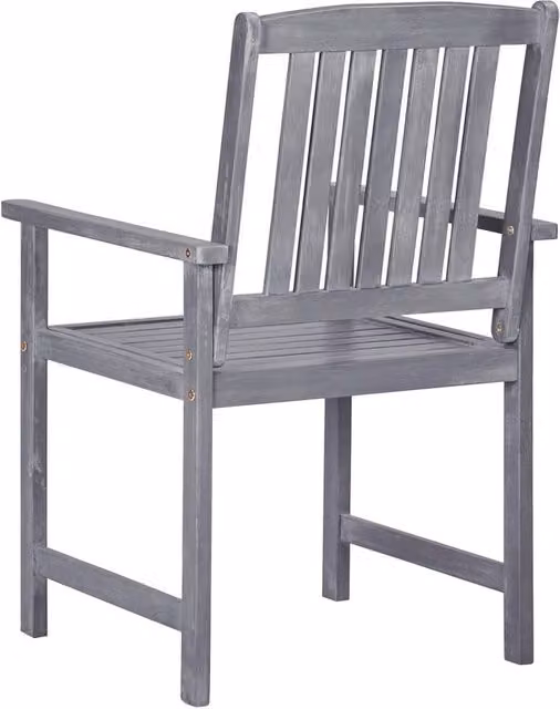 Berkfield Home Set of 4 Modern Garden Chairs in Grey Solid Acacia Wood – 1