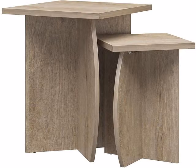 Novogratz Voler Nesting End Tables, Set of 2, Light Oak