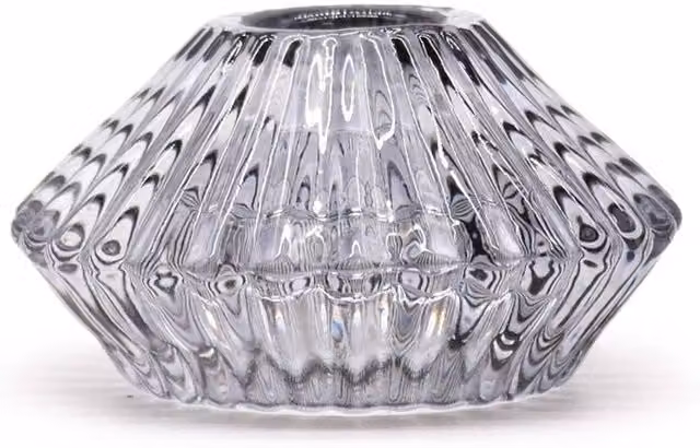 KDMD Flower Flip Midnight Grey Glass Tealight and Dinner Candle Holder