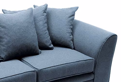 Abakus Direct Darcy 3 Seater Sofa in Petrol Blue Fabric with Solid Wood Frame, W: 180 cm, D: 89 cm, H: 90 cm – 5