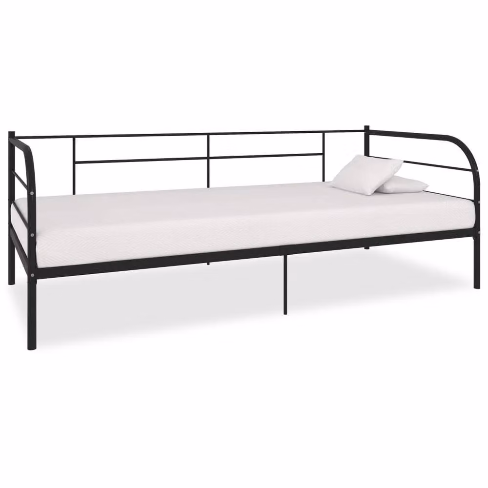 Berkfield Home Black Metal Daybed Frame W: 90 cm, D: 200 cm
