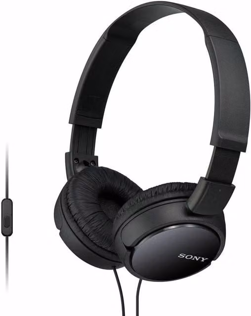 Sony MDR-ZX110AP On-Ear Wired Headphones with Microphone, Black – 1