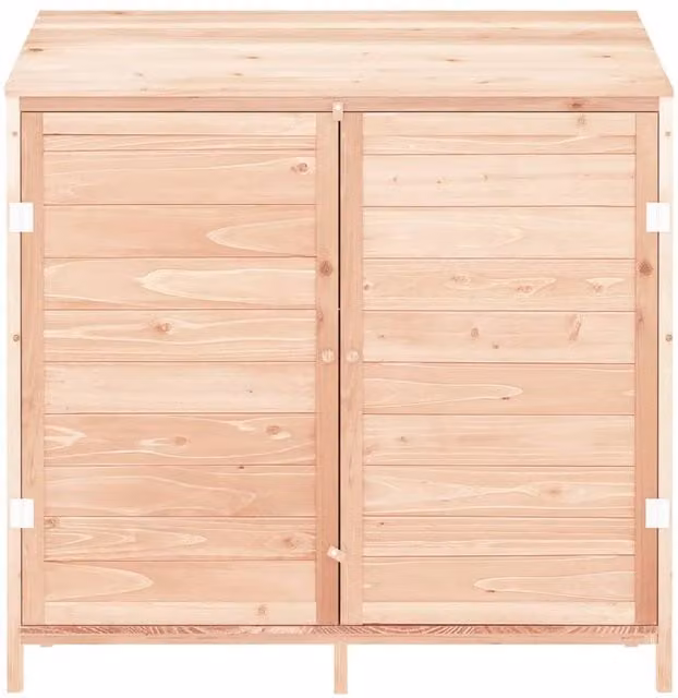 Berkfield Rustic Solid Wood Fir Garden Shed in Beige, W/D/H: 102 x 52 x 112 cm