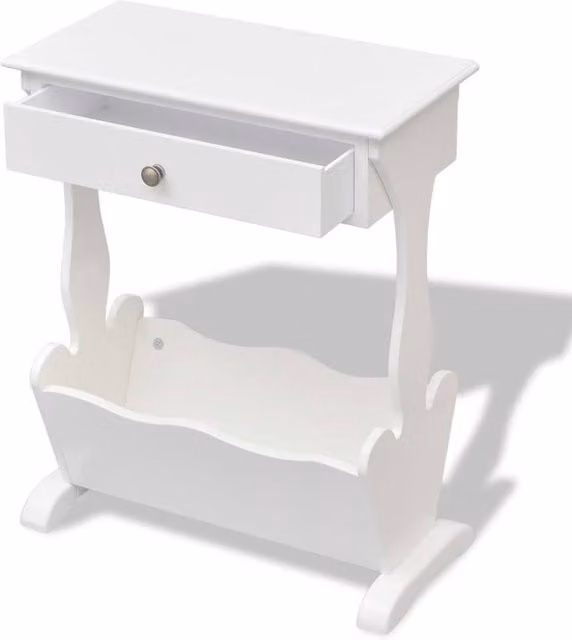 Berkfield Home Melrose Magazine Rack in Matt White