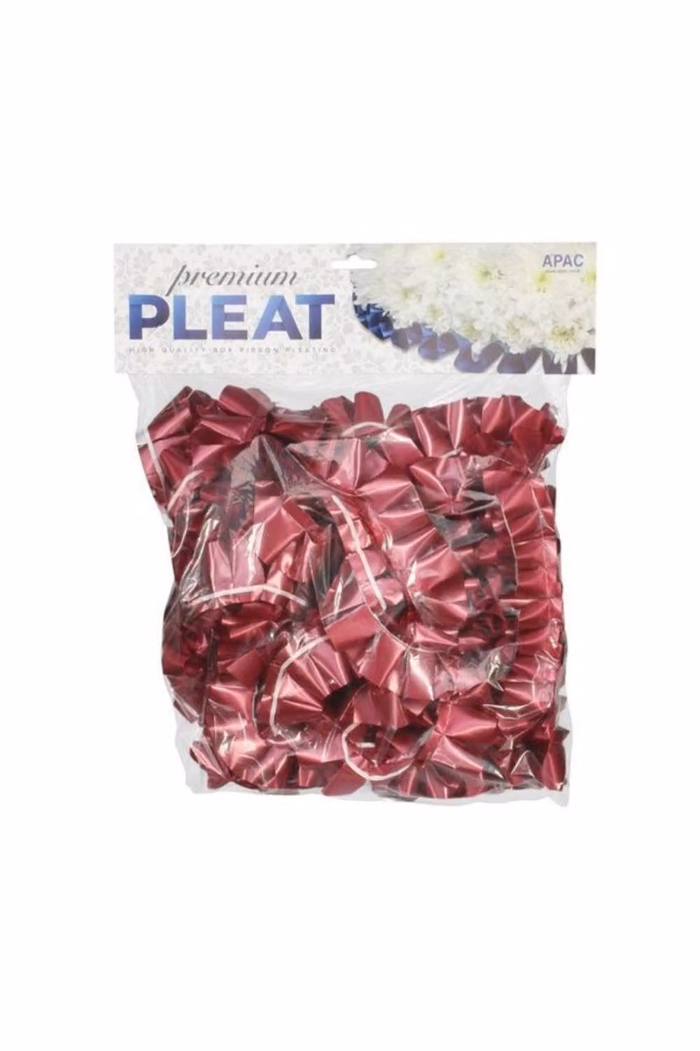 KDMD Premium Burgundy Pleat Ribbon, Red Textile, Width: 5 cm x Length: 30 m – 2