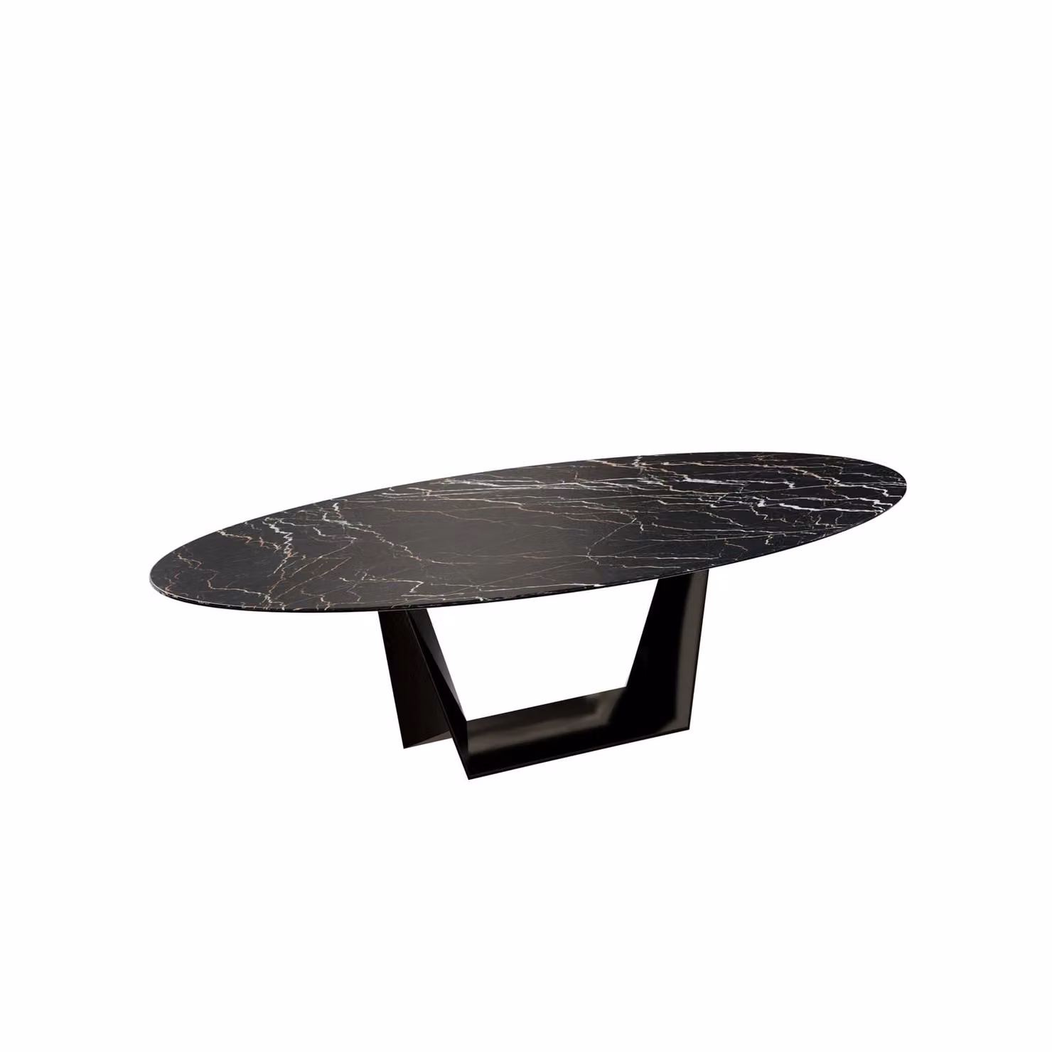 Dome Deco AMMAN Oval Marble Dining Table in Black