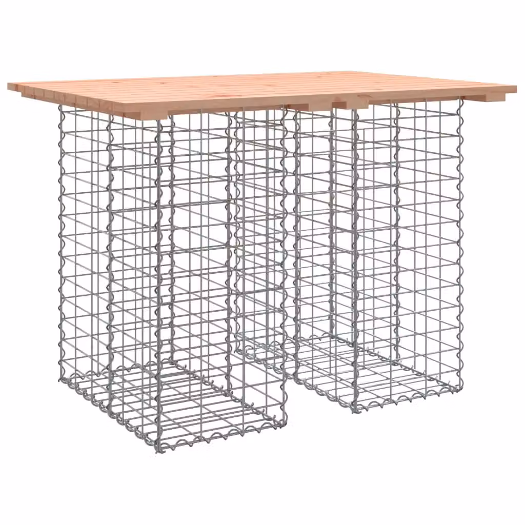 Berkfield Home Gabion Design Garden Bench in Brown Solid Douglas Wood, W/D/H: 100 x 70 x 72 cm