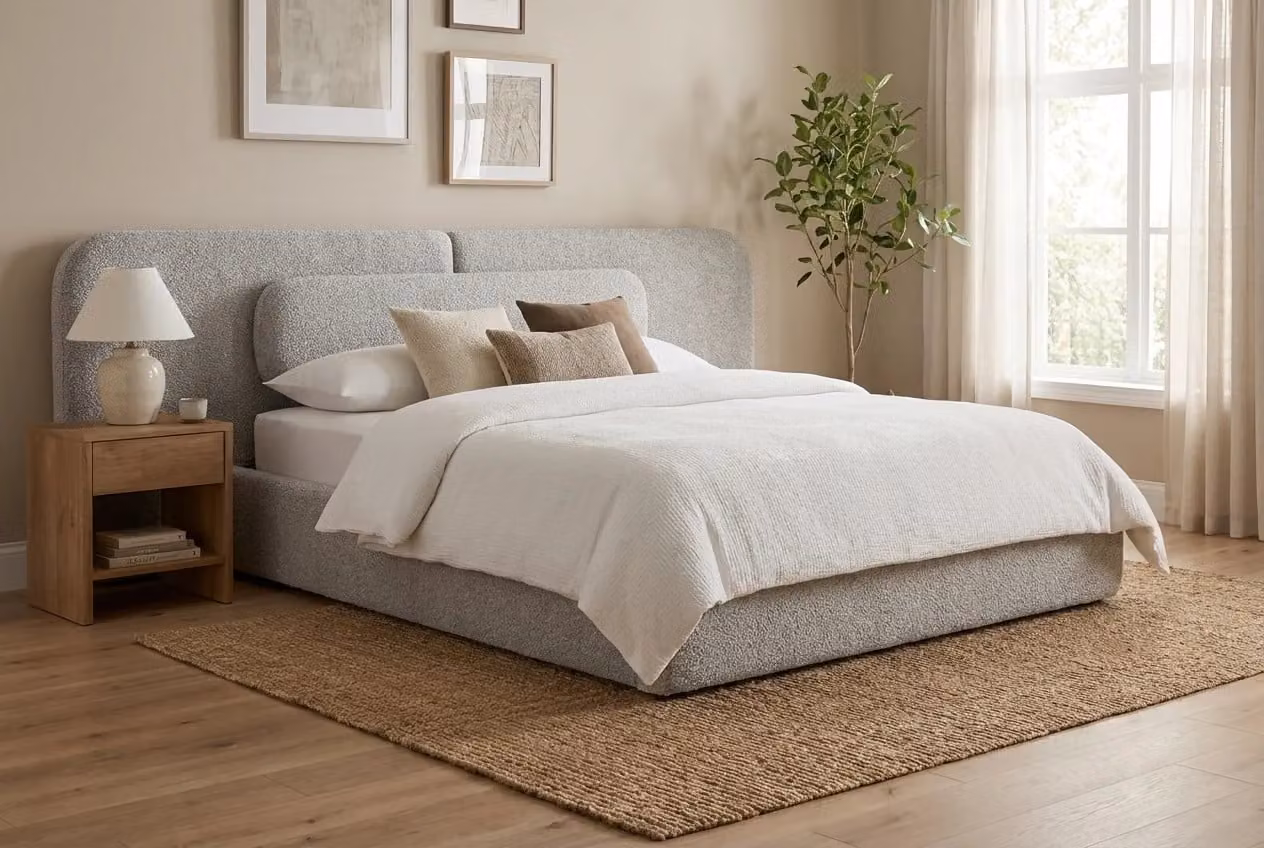 Araco Atelier Nova Upholstered Bed in Grey Mistral
