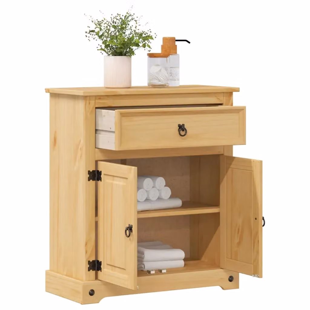 Berkfield Home Corona Wall Mounted Bathroom Cabinet in Brown Solid Pine, W/D/H: 70 x 33 x 80 cm – 2