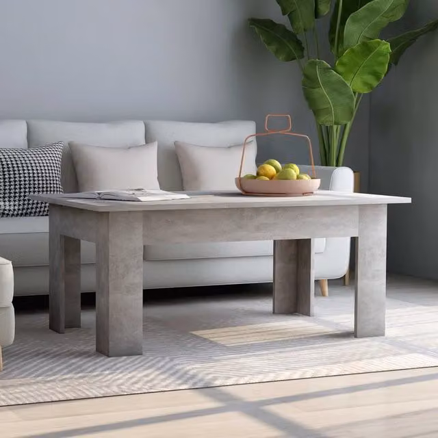 Berkfield Home Concrete Grey Coffee Table, W/D/H: 100 x 60 x 42 cm