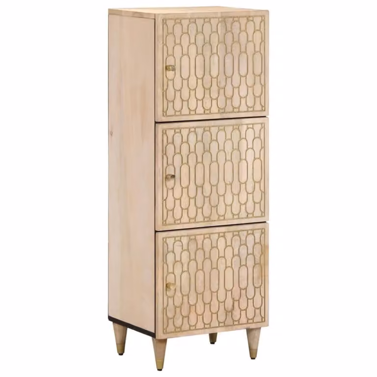 Berkfield Home Mango Wood Highboard in Brown, W/D/H: 40 x 33 x 110 cm