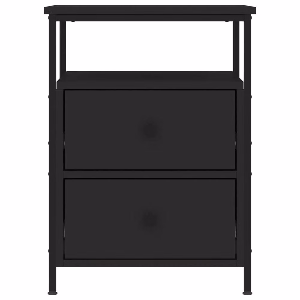 Berkfield Home Set of 2 Black Bedside Cabinets in Engineered Wood, W/D/H: 44 x 45 x 60 cm – 4
